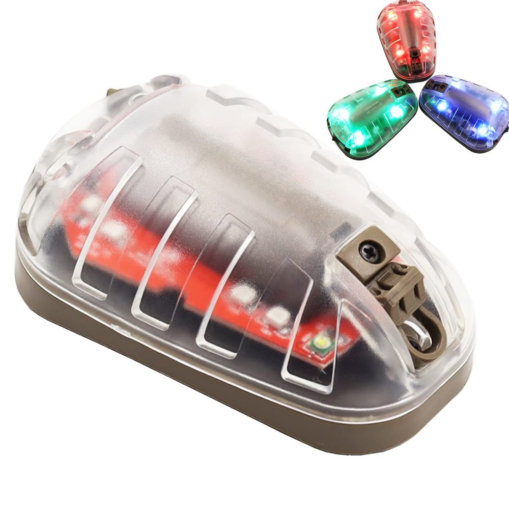 LThyzszb Tactical IR Strobe Helmet Light with Visible LED IFF, Military Signal for Outdoor Fast Rescue Adventure (Black Base-Green Lights)