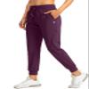 G Gradual Women's Joggers Pants with Zipper Pockets High Waisted Athletic Tapered Sweatpants for Women Workout Lounge (Wine Red, X-Large) view 1