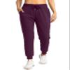 G Gradual Women's Joggers Pants with Zipper Pockets High Waisted Athletic Tapered Sweatpants for Women Workout Lounge (Wine Red, X-Large) view 2
