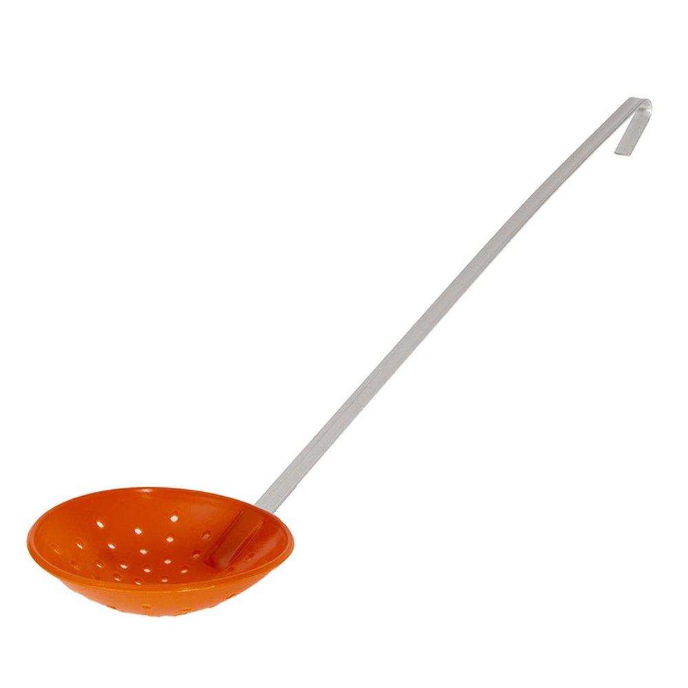 Mosichi Ice Fishing Scoop, Lightweight Winter Fishing Ladle, Big Holes Aluminum Alloy ABS, Silver Red, 1 Pc