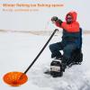 Mosichi Ice Fishing Scoop, Lightweight Winter Fishing Ladle, Big Holes Aluminum Alloy ABS, Silver Red, 1 Pc view 2