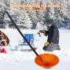 Mosichi Ice Fishing Scoop, Lightweight Winter Fishing Ladle, Big Holes Aluminum Alloy ABS, Silver Red, 1 Pc view 3