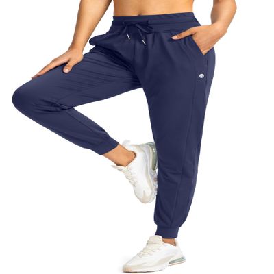 G Gradual Women's Joggers Pants with Zipper Pockets High Waisted Athletic Tapered Sweatpants for Women Workout Lounge (Navy, Small)