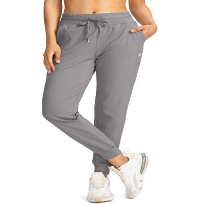 G Gradual Women's Joggers Pants with Zipper Pockets High Waisted Athletic Tapered Sweatpants for Women Workout Lounge (Light Grey, X-Small)