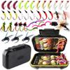 Qievcrme Fly Fishing Flies Kit 40/137pcs Dry/Wet Flies Assortment Nyphms Popper Streamer for Trout Bass Steelhead Fish+ Fly Box (137Pcs-16 Mixed Styles) view 1
