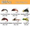 Qievcrme Fly Fishing Flies Kit 40/137pcs Dry/Wet Flies Assortment Nyphms Popper Streamer for Trout Bass Steelhead Fish+ Fly Box (40Pcs-6 Mixed Styles) view 2