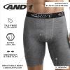 AND1 Mens Boxer Briefs - 6 Pack Platinum Performance Long Leg Boxer Briefs with Pouch - Boxers for Men, 9" Inseam (S-3XL), Size Medium, Blue/Grey/Black view 3