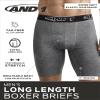 AND1 Mens Boxer Briefs - 6 Pack Platinum Performance Long Leg Boxer Briefs with Pouch - Boxers for Men, 9" Inseam (S-3XL), Size Small, Blue/Grey/Black view 3