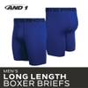 AND1 Mens Boxer Briefs - 6 Pack Platinum Performance Long Leg Boxer Briefs with Pouch - Boxers for Men, 9" Inseam (S-3XL), Size Small, Blue/Grey/Black view 4