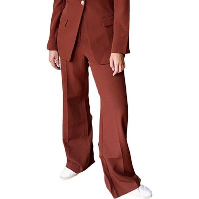 Danielle Bernstein Womens High Rise Office Straight Leg Pants Brown 00