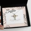 Great Sister Precious Message Card Jewelry, My Sister Has The Best Sister, Gold and Silver Necklace Or Bracelet - Cross Dancing Necklace view 1