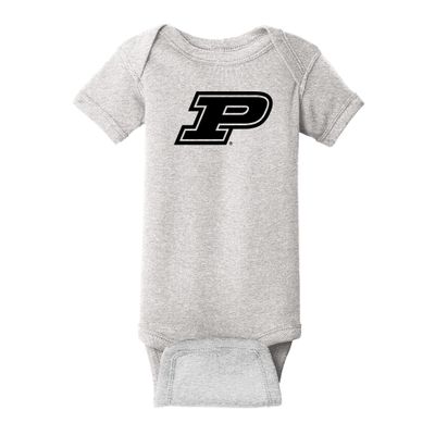 UGP Campus Apparel YC02 - Purdue Boilermakers Primary Logo Infant Creeper Bodysuit - Newborn - Heather