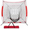 F2C 7'x7' Baseball and Softball Practice Net Portable Hitting Pitching Net with Strike Zone Target, Bow Frame and Carry Bag, Baseball Equipment Great for All Skill Levels view 1
