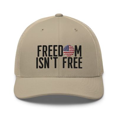 Freedom Isn't Free American Trucker Cap Khaki
