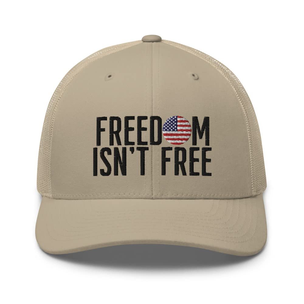 Freedom Isn't Free American Trucker Cap Khaki