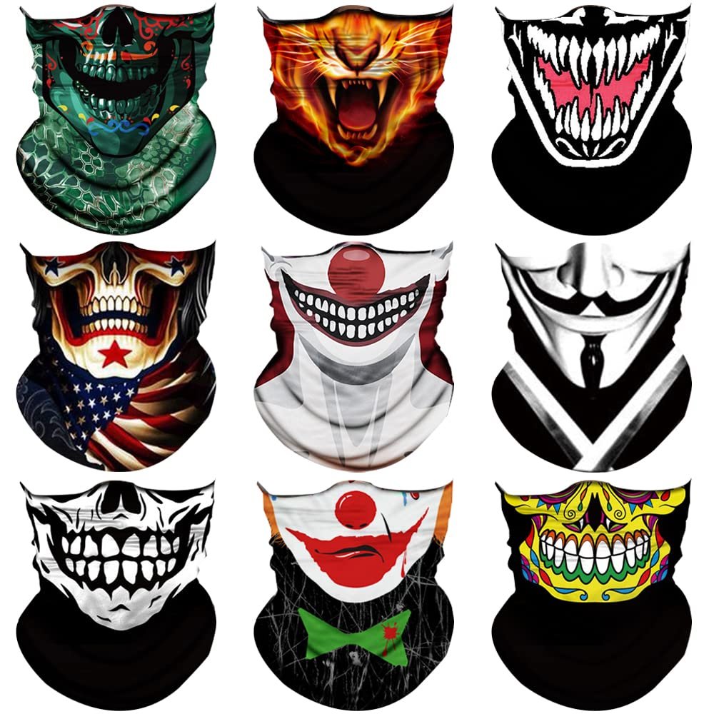 Neck Gaiter Mask,Neck Warmer Balaclava,Bandana Face Cover Gator Mask Sun UV Protection, Seamless Tube Face Scarf,Headband for Men Women Boys Girls, Head Wrap-Motorcycle Cycling Festival Outdoors