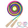AUMCDIK 16 FT Double Dutch Jump Rope for Kids, Adjustable Long Skipping Rope with Wooden Handle, Multiplayer Team Rainbow Jumping Rope for Girls Boys Outdoor Fitness Rainbow view 1