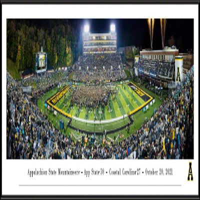 Appalachian State Football - 40.25x13.75-inch Standard Framed Print by Blakeway Panoramas