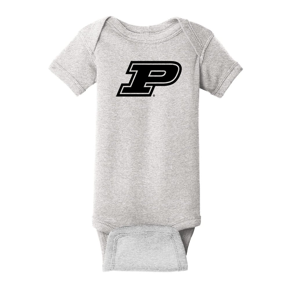 UGP Campus Apparel YC02 - Purdue Boilermakers Primary Logo Infant Creeper Bodysuit - 6 Months - Heather