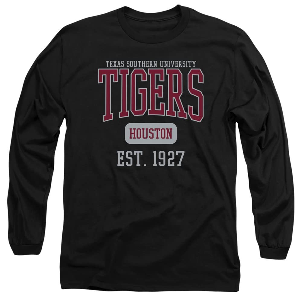 Texas Southern University Official Est. Date Unisex Adult Long-Sleeve T Shirt,Black, 3X-Large