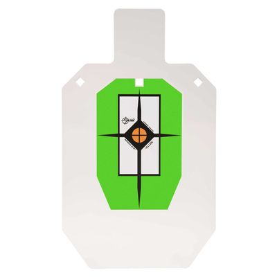 Allen Company EZ Aim Hardrock AR500 Steel Shooting Target, 3/8" Thick, IPSC Silhouette, 12" W x 20" H, White/Green/Black