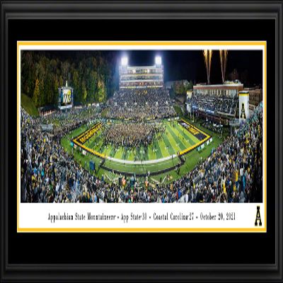 Appalachian State Football - 44x18-inch Double Mat, Deluxe Framed Picture by Blakeway Panoramas