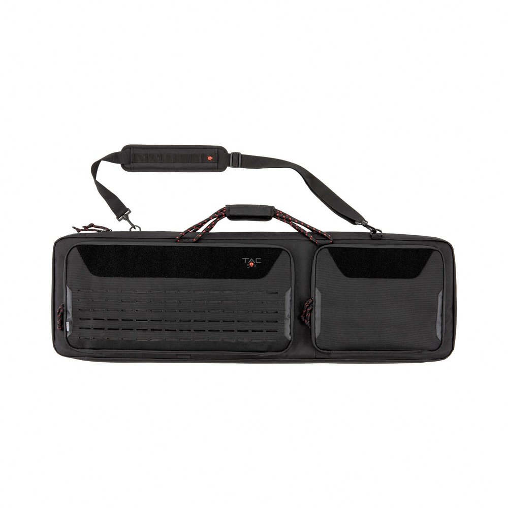 Tac-Six 32" Lockable Squad Tactical Gun Case, Laser Cut Molle Front, Black