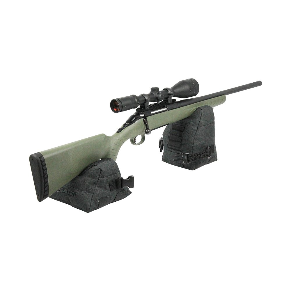 Allen Company Dual Shooting Rest - Front and Rear Gun Platform for Rifles - Filled with Inert Poly-Beads - Hunting and Range Bag - Gray