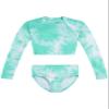 Kanu Surf Girls' Long Sleeve Rashguard UPF 50+ Two Piece Swim Set, Beach Girl Ice Green, 3T view 1
