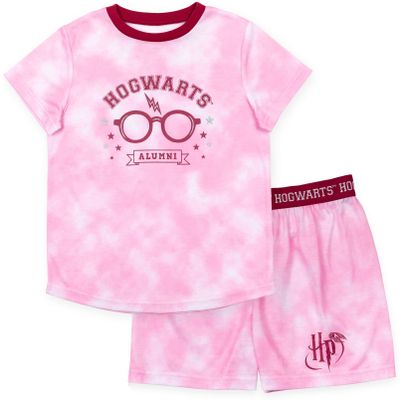 Harry Potter Little GirlsGirls Pajama Shirt and Shorts Sleep Set Tie Dye Pink 7-8