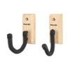 Allen Company Defender Hooks with Wooden Mounting Plaque, 2-Hooks Per Pack, Black view 3