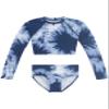 Kanu Surf Girls' Long Sleeve Rashguard UPF 50+ Two Piece Swim Set, Beach Girl Denim, 5T view 1