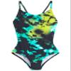 Kanu Surf Girls Beach Sport UPF 50+ 1-Piece Swimsuit, Hurricane Black/Green, 4 view 1