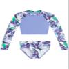 Kanu Surf Girls' Long Sleeve Rashguard UPF 50+ Two Piece Swim Set, Sunflower White, 14-16 view 1