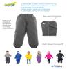 Splashy Waterproof Rain Pants for Kids (6X/7, Gray) view 3