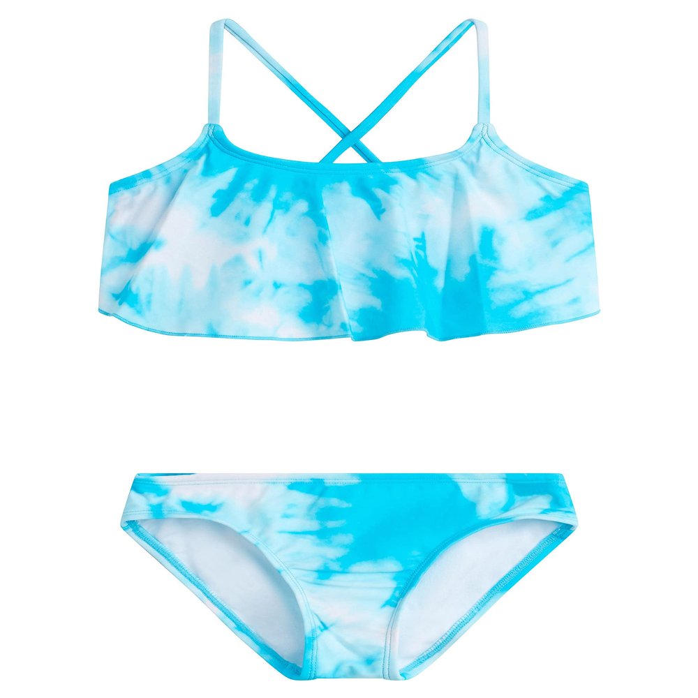 Kanu Surf girls Alania Flounce Bikini Beach Sport 2 Two Piece Swimsuit, Beach Girl Blue, 14 US