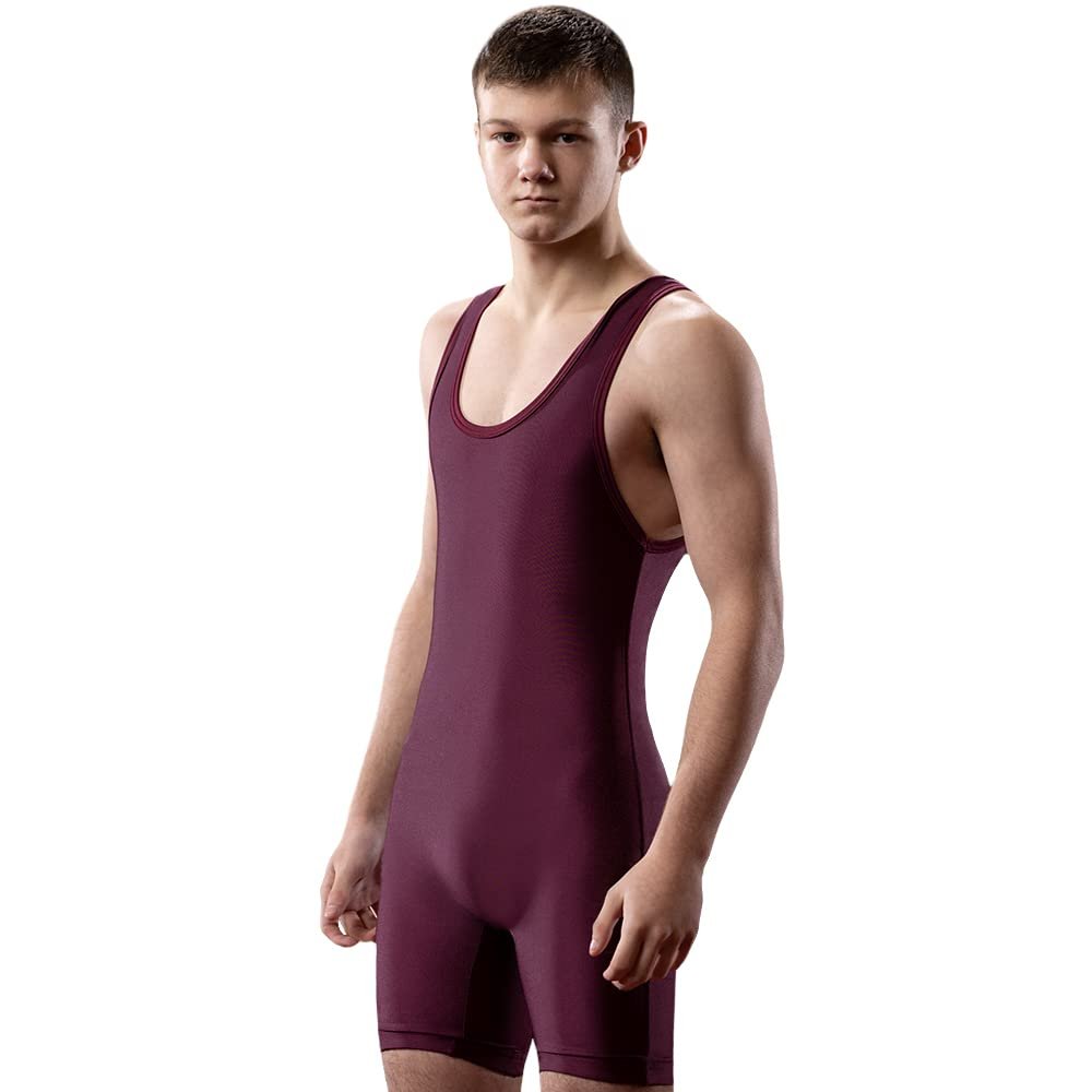 Matman USA TheTimeless Men's & Boy's Wrestling Singlet Weightlifting Singlet (Maroon, X-Small)