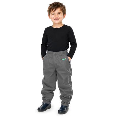 Splashy Waterproof Rain Pants for Kids (3T, Gray)