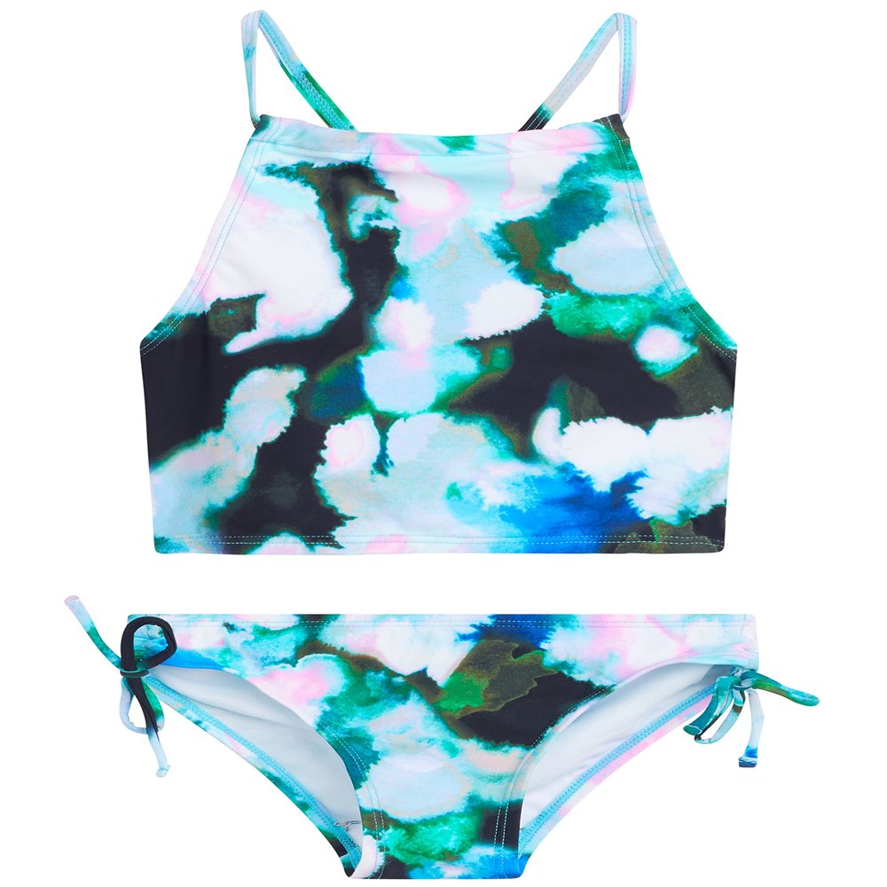 Kanu Surf Girls, Daisy UPF 50 Beach Sport Halter Tankini 2-Piece Swimsuit, Tropical Reef Black/Blue, 5