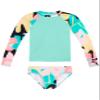 Kanu Surf Girls' Long Sleeve Rashguard UPF 50+ Two Piece Swim Set, Aria Coral, 3T view 1