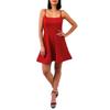 Trixxi Womens Juniors Mini Cutout-Back Fit & Flare Dress Red 13 view 1