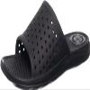 totes Women's Everywear Lightweight Waterproof Perforated Ara Slide Sandal, Black, 7 US view 1