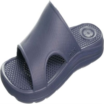 totes Men's Everywear Lightweight Waterproof Contoured Sport Slide Sandal, Navy Blue-Vented, 13 US