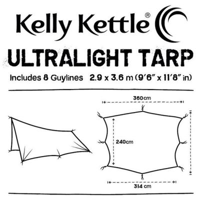 Kelly Kettle Waterproof Camping Tarp (White Ultralight Waterproof)