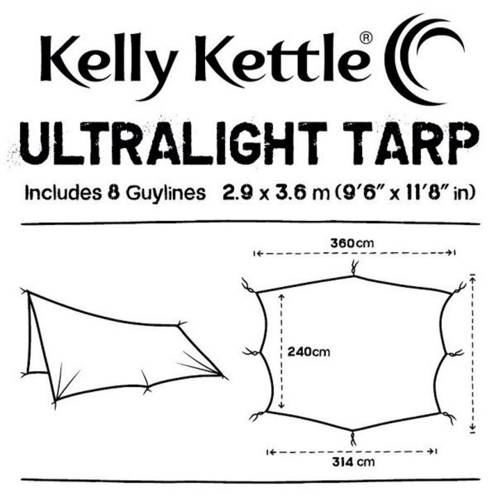 Kelly Kettle Waterproof Camping Tarp (White Ultralight Waterproof)