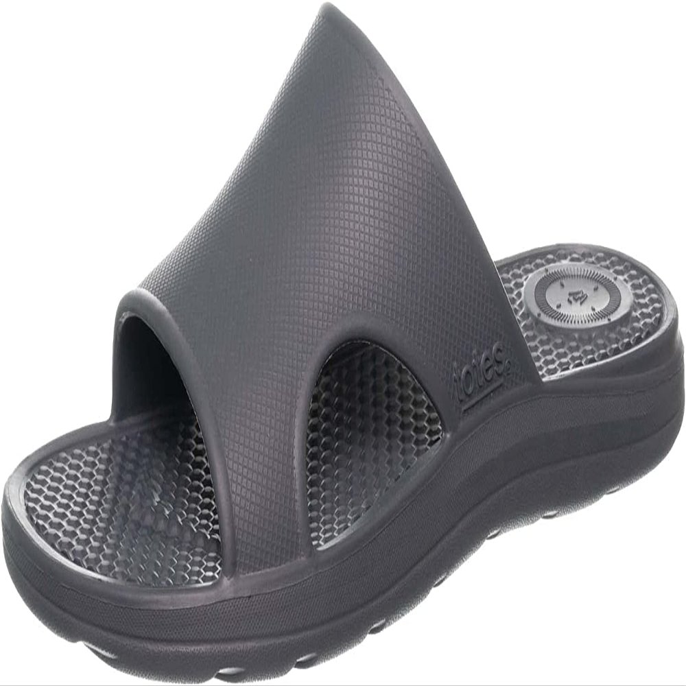 totes Men's Everywear Lightweight Waterproof Contoured Sport Slide Sandal, Mineral-Vented, 9 US