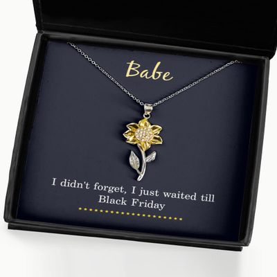 Gift for My Girlfriend, Funny Necklace for Wife, Last Minute Present from Husband - Sunflower Pendant Necklace