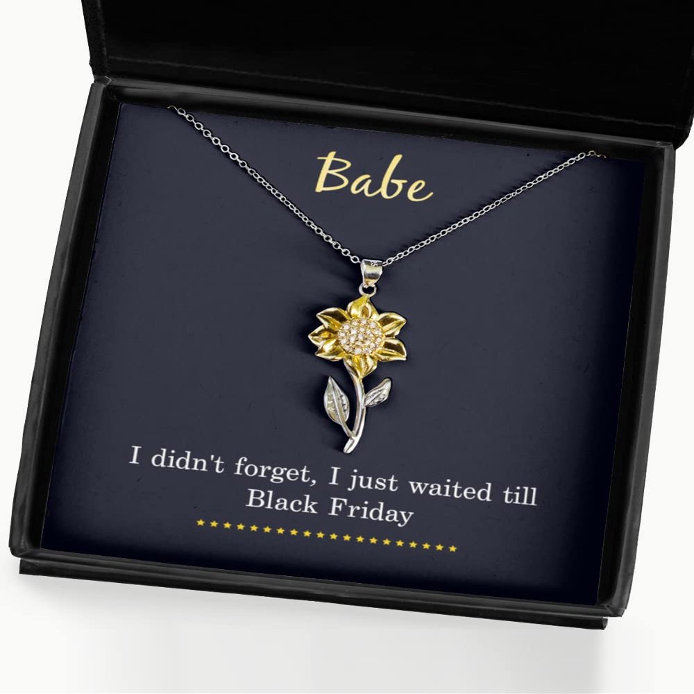 Gift for My Girlfriend, Funny Necklace for Wife, Last Minute Present from Husband - Sunflower Pendant Necklace