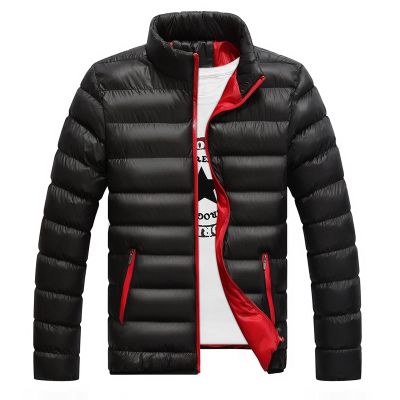 Mens Lightweight Packable Down Jacket Stand Collar Outdoor Warm Winter Coat Water-Resistant Zip Puffer Padded Jacket