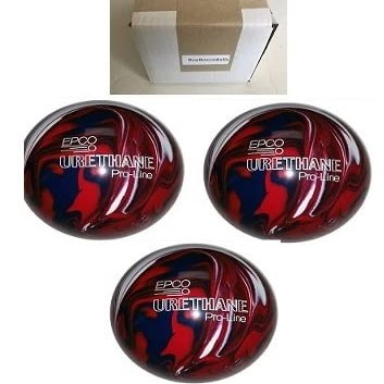 BuyBocceBalls - EPCO Duckpin Bowling Balls - - (5 inch- 3lbs. 10 oz.) Pack of 3 - Urethane - Dark Red, Royal & White - Made in USA